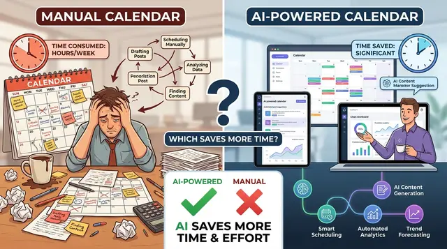 Manual vs AI Social Media Calendars: Which Workflow Saves More Time in 2026?