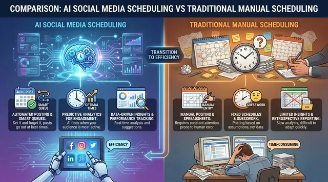 AI Social Media Scheduling vs Traditional Manual Scheduling: Which Wins in 2026?