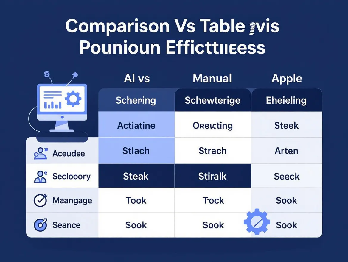 Comparison table showing AI vs. manual scheduling effectiveness