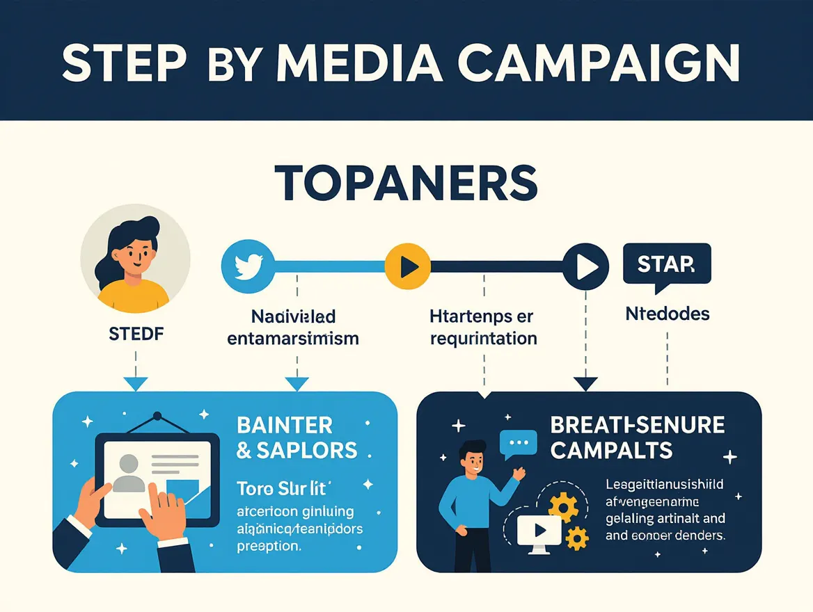 Step-by-step timeline visualization for a social media campaign