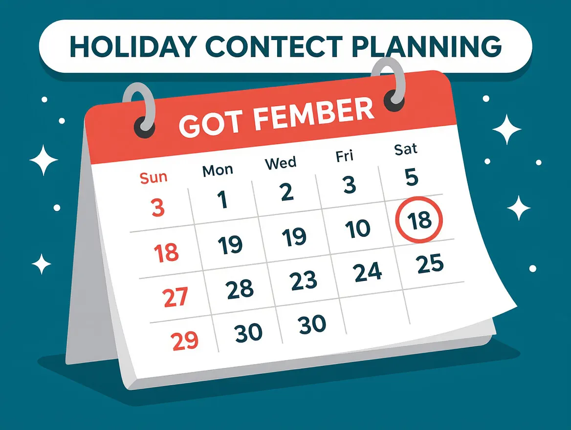 Calendar with highlighted dates for holiday content planning