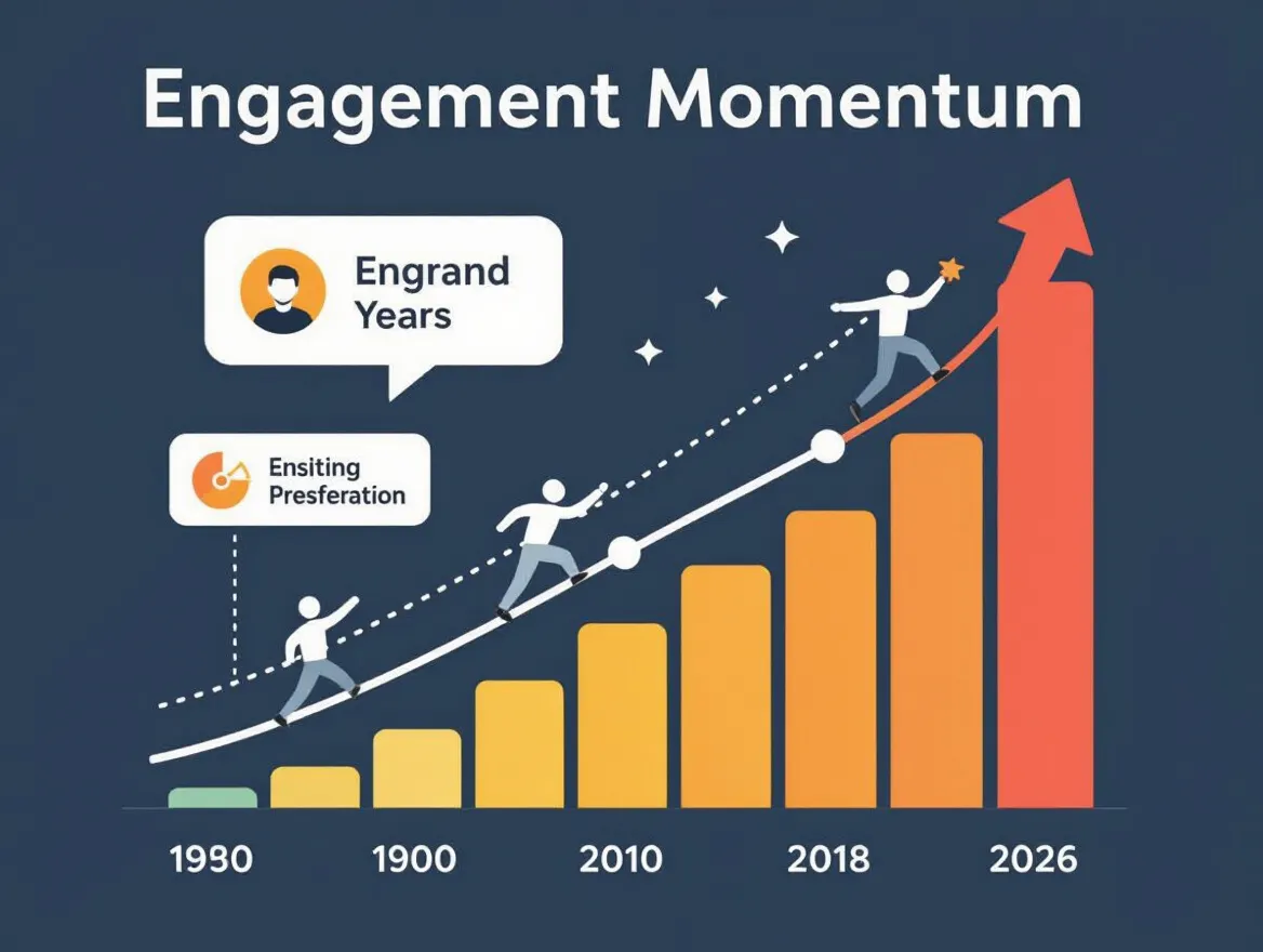 Engagement momentum chart showing growth over time