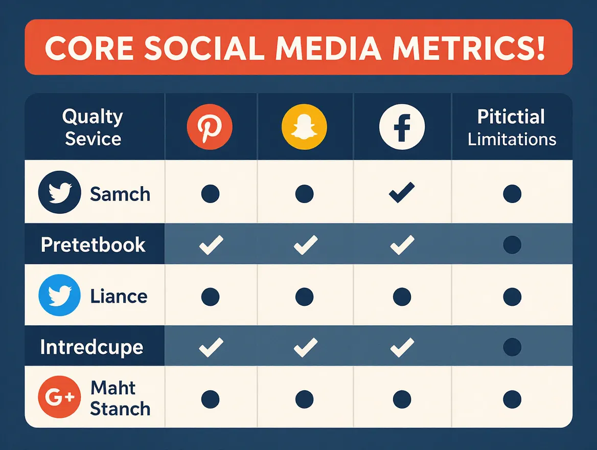 Comparison table showing five core social media metrics with strengths and limitations