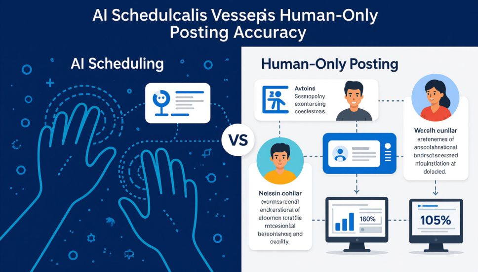 AI Scheduling vs. Human Posting: 2026 Accuracy Showdown AI Scheduling vs. Human Posting: 2026 Accuracy Showdown