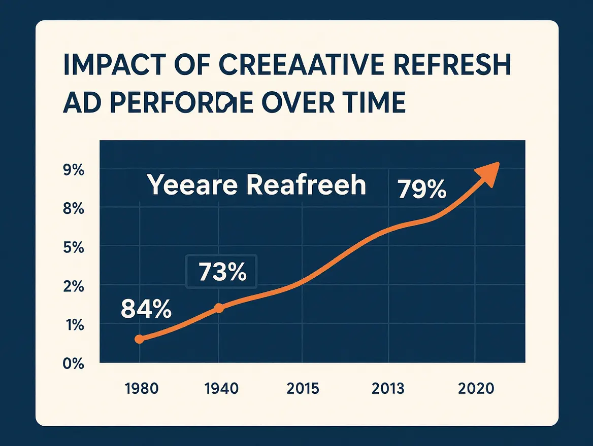 Infographic illustrating the impact of creative refresh on ad performance over time