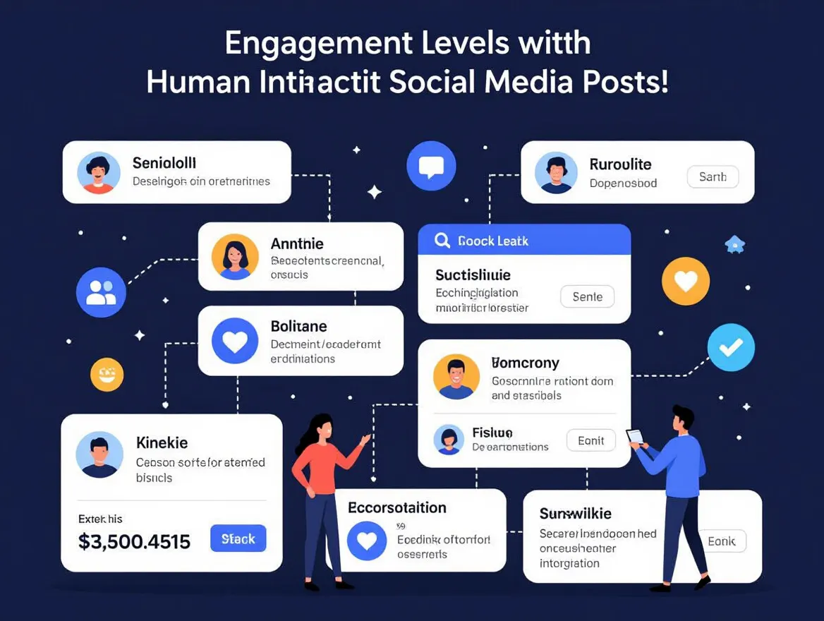 Graph showing engagement levels with and without human interaction in social media posts