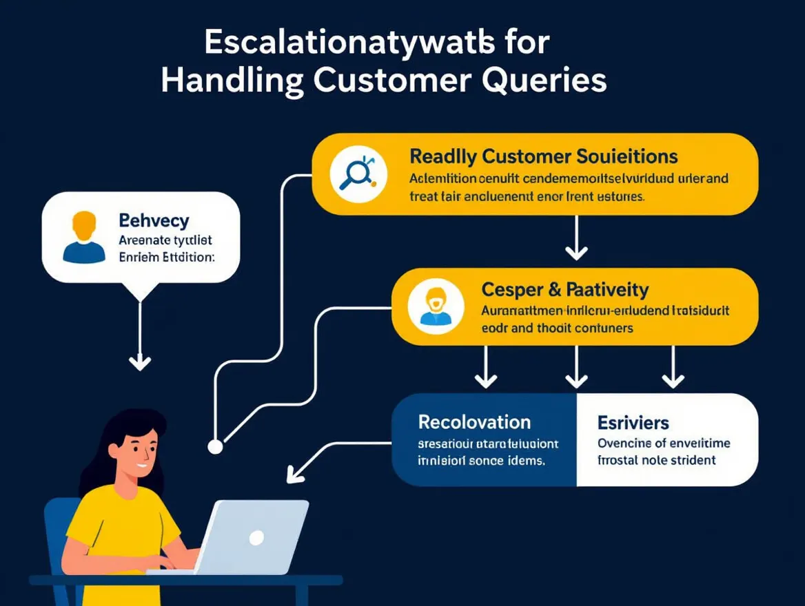 Flowchart illustrating escalation pathways for handling complex customer queries